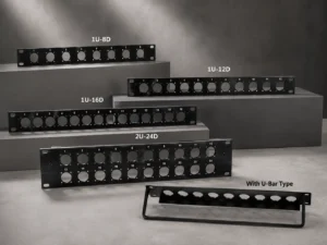 XLR Pack Panel Patch with 1U-2U and 2-24 Ports was demonstrated.