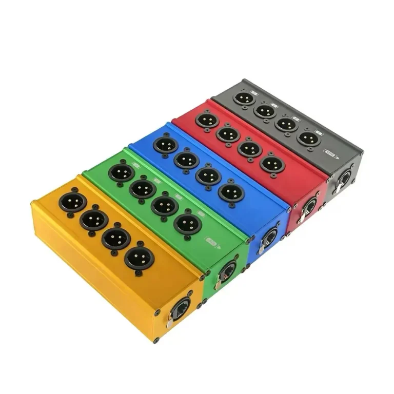 4 Channel 3Pin Audio XLR to Network RJ45 Cat5 Ethernet Cable Extender for Live Stage, Lighting