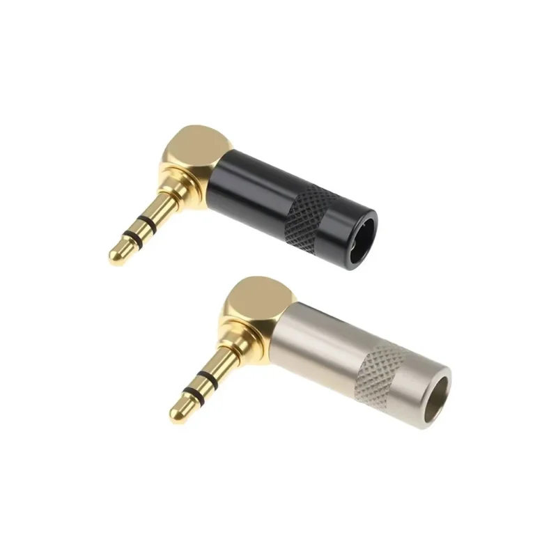Audio Jack TRS Plugs 3.5mm 3 Pole Stereo Elbow 90 degree Angle Connector