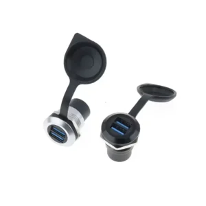 Dual Ports USB 3.0 Panel Screw Mounted Socket Female to Female Coupler Circular USB3.0 Connector