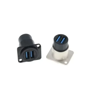 Dual Ports USB 3.0 Panel Screw Mounted Socket Female to Female Coupler D Type USB3.0 Square Connector