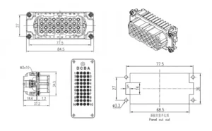 Heavy duty connector HDC HD 040 drawing