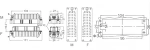 Heavy duty connector HDC HD 064 drawing