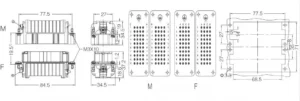 Heavy duty connector HDC HDD 144 drawing