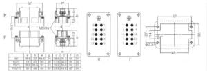 Heavy duty connector HDC HE 010 drawing
