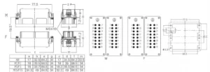 Heavy duty connector HDC HE 032 drawing