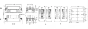 Heavy duty connector HDC HEE 064 drawing