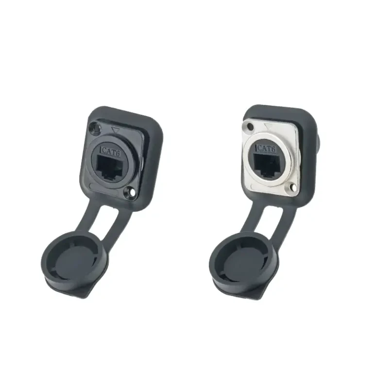 RJ45 Screw Panel Mount Socket D type CAT6 Coupler EtherCON Network Adapter