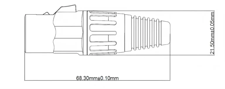 RJ45 Waterproof Network Connector Male Plug Ethernet Connector 8P06 Drawing