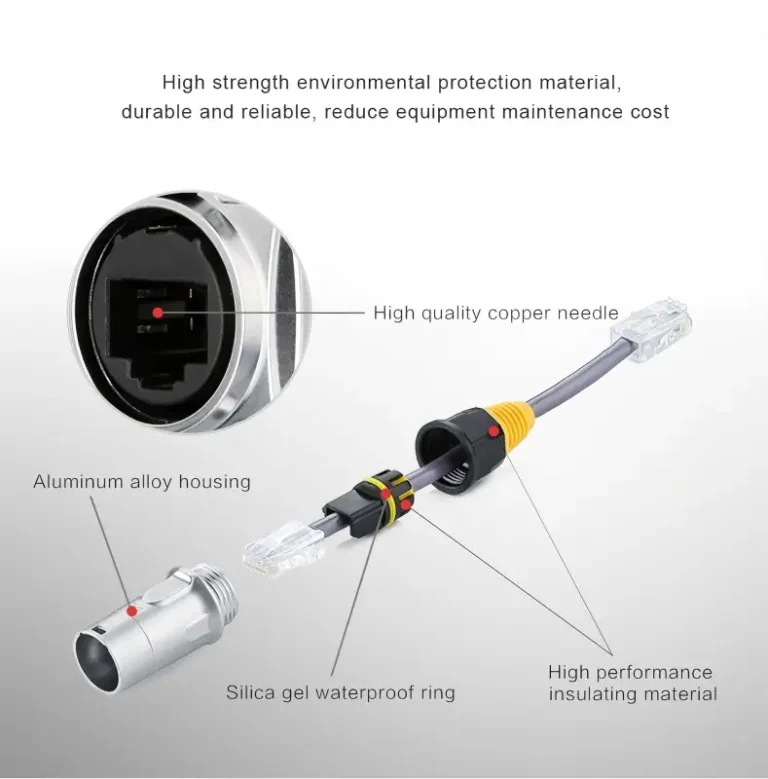 RJ45 Waterproof Network Connector Male Plug Ethernet Connector PY100 Split Diagram