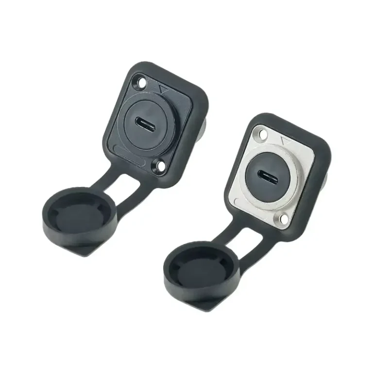 Type C Fixed Panel Mount Coupler Square Socket D type Female to Female Bulkhead Extension Adapter