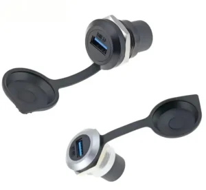 USB3.0 Socket Circular Fixed Flush Mount Adapter High Speed Data Transfer Compatible with USB Devices