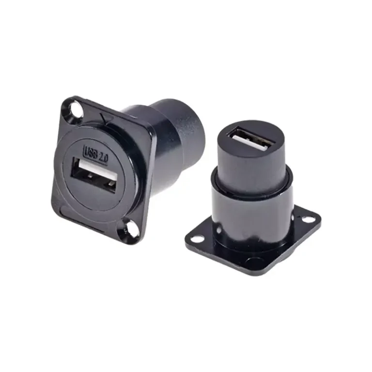 USB 2.0 Panel Mount Socket D-Type Fixed Female to Female Connector USB Jack Panel Mount Holder Adapter Chassis 3