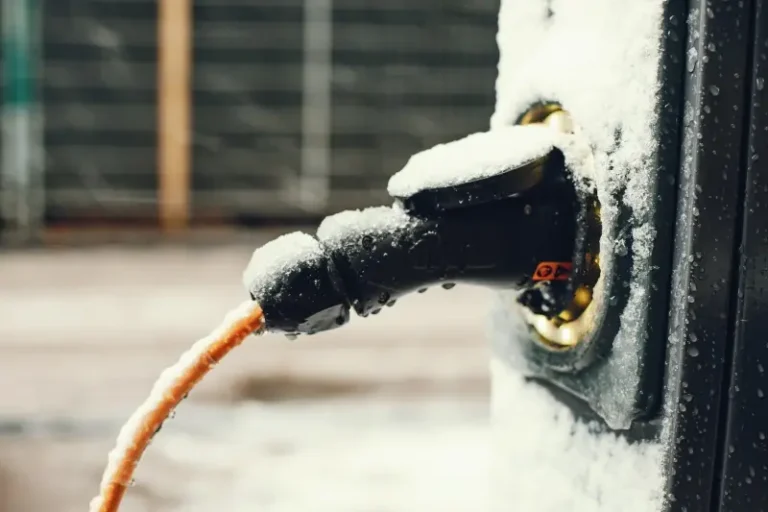 Waterproof Electrical Connector Covered in Winter Snow