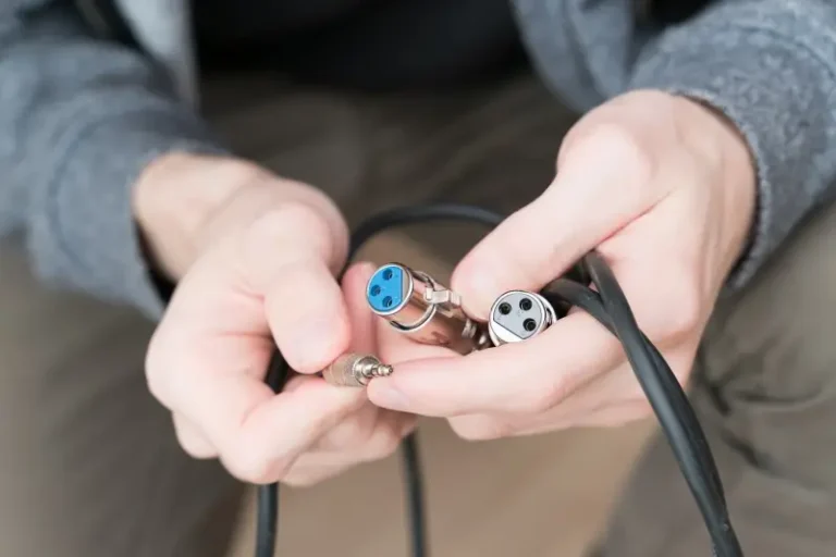 electrical-wires-in-male-hands XLR Female Connector