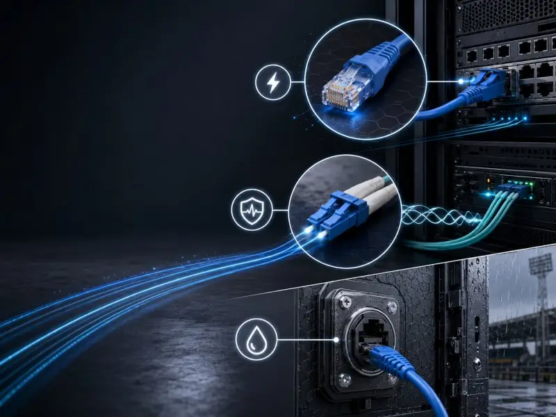 Cat6 RJ45 and LC fiber Stand-Out Features