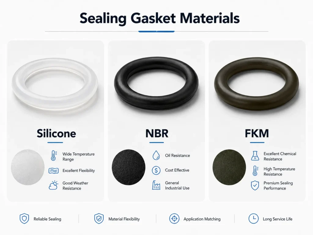 Comparison of sealing gasket materials for waterproof connectors