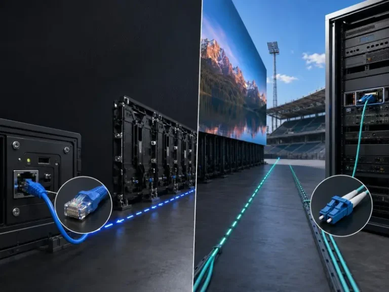 Fiber vs Ethernet for LED Displays Cat6 or LC Fiber