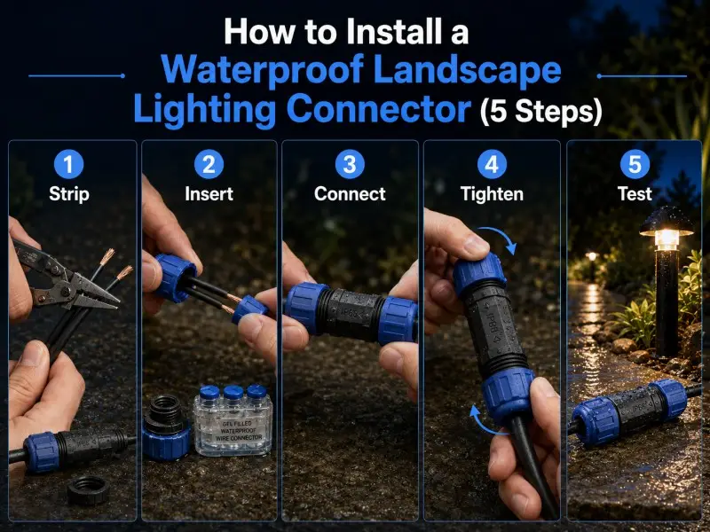 How to Install a Waterproof Landscape Lighting Connector (5 Steps)