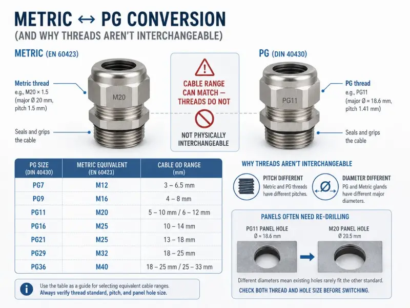 Metric ↔ PG Conversion (and why threads aren’t interchangeable)