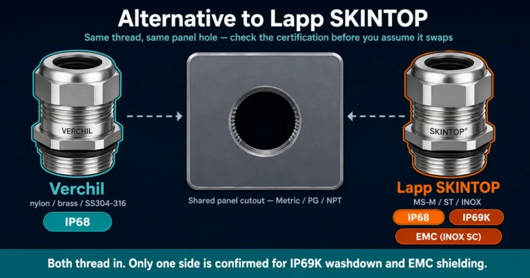 Lapp SKINTOP Cable Gland and Verchil Alternative Thread Fit vs IP69K