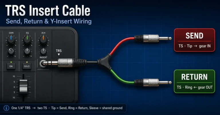 TRS Insert Cable Guide Send, Return & Y-Insert Wiring
